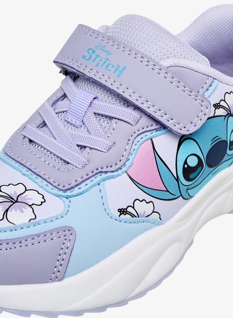 Disney Girls Stitch Print Hook & Loop Sneakers - Image 4
